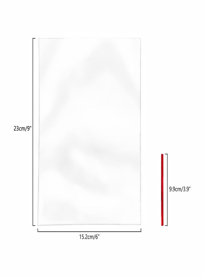 XLSFPY 100PCS Cellophane Bags 6x9 inches, Clear Treat Bags with 4’’ Twist Ties, Plastic Cello Bags - 1.4 mils Thick OPP Rice Crispy Bags for Gift Goodie Favor Candy Cake Pop Birthday Party Cookies (6’’ x 9’’) - Image 2